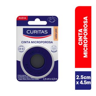 Curitas Cinta Microporosa  2.5 cm x 4.5 m - Caja 1 UN