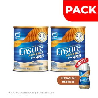 Pack 02 Ensure Advance Sabor Vainilla 850 G + 01 Líquido Vainilla 220 ML - 3 UN