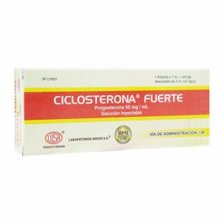 Ciclosterona Fuerte 50 Mg/ML + Jeringa Descartable - Caja 1 UN