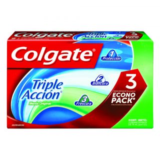 Crema Dental Colgate Triple Acción 75G - Pack 3 UN