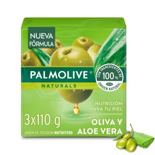 Palmolive Jabón Oliva y Aloe Vera 110 G - Pack 3 UN