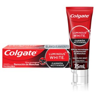 Crema Dental Colgate Luminous White Carbón Activado - Tubo 75 ML
