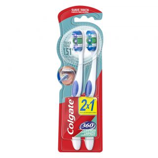 Cepillo Dental Colgate 360 Suave - Pack 2 UN