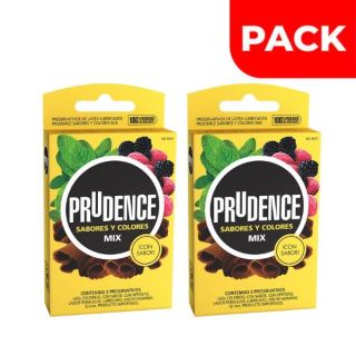 Dúo Pack Preservativo Prudence Sabor Mix - Caja 3 UN