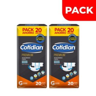 Dúo Pack Pañal Cotidian Premium Talla G - Bolsa 20 UN