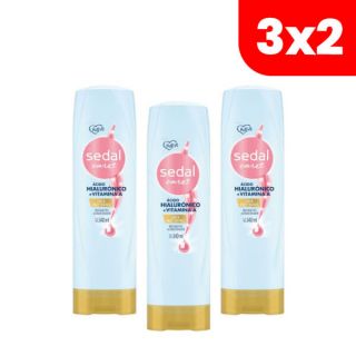 3x2 Acondicionador Sedal Ácido Hialuronico + Vitamina A - Frasco 340 Ml