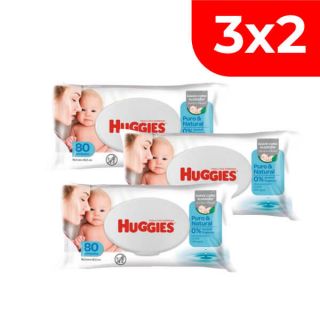 3x2 Toallitas Húmedas Huggies Recien Nacido - Bolsa 80UN