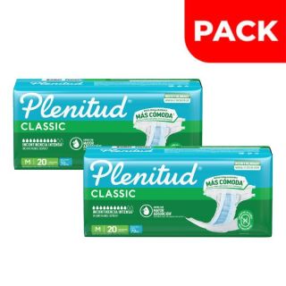 Dúo Pack Pañal Plenitud Classic Talla P/M - Bolsa 20 UN