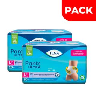 Dúo Pack Tena Pants Ultra Talla L - Bolsa 20 UN