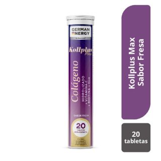 Kollplus Max Colágeno German Energy Sabor Fresa - Tubo 20 UN