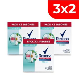3x2 Jabón Rexona Antibacterial Fresh 110 G - Pack 3 UN