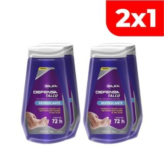2x1 Silka Defensa Talco de Pies 75 Gr- Pack 2 UN