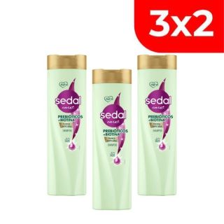 3x2 Shampoo Sedal Prebióticos + Biotina - Frasco 340 ML