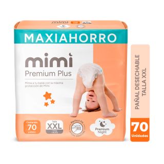 Pañal Mimi Premium Plus Talla XXL - Bolsa 70 UN