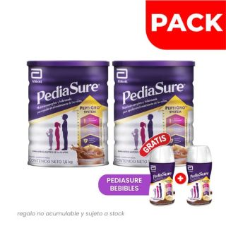 Pack 02 Pediasure Triplesure Chocolate - Lata 1.6 Kg + 02 Sabor Chocolate 220 ML - 4 UN