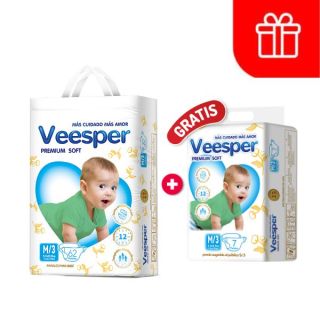 Pañal Veesper Premium Sotf Talla M - Bolsa 62 UN