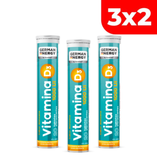 3x2 Vitamina D3 1000 UI German Energy - Tubo 20 UN