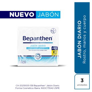 Jabón en Barra Bepanthen 90 Gr - Pack 3 UN
