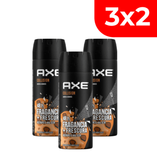 3x2 Desodorante Spray Axe Collision - Frasco 150 ML