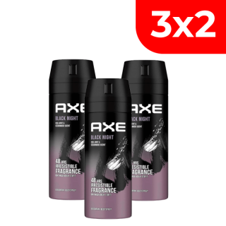 3x2 Desodorante Spray Axe Black Night - Frasco 150 ML