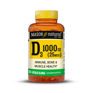 Vitamina D3 1000 IU (25 MCG)  Mason - Frasco 60