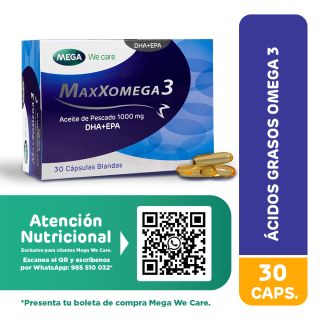MaxXomega 3 Cápsulas Blancas - Caja 30 UN
