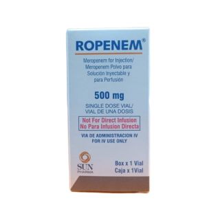 Meropenem 500 MG Polvo para Solución Inyectable y Perfusión Vial - Caja 1 UN