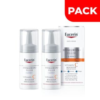 Dúo Pack Eucerin Hyaluron Filler Vitamin C Booster - Frasco 8 Ml