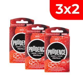 3x2 Preservativo Prudence Frutilla - Caja 3 UN