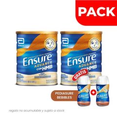 Pack 02 Ensure Advance Sabor Vainilla 850 G + 02 Líquido Chocolate 220 ML - 4 UN