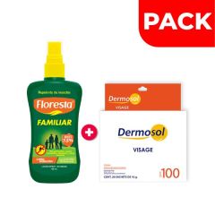 Pack Repelente Floresta Familiar Loción 120 ML + Dermosol Visage SPF 100 - 2 UN