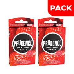 Dúo Pack Preservativo Prudence Frutilla - Caja 3 UN