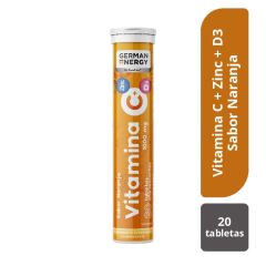 Vitamina C + Zinc + D3 German Energy Sabor Naranja - Tubo 20 UN