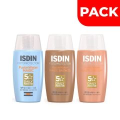 Tripack Fotoprotector Isdin Fusion Water Magic 50 ML + Color Bronze 50 ML+ Color Medium 50 ML