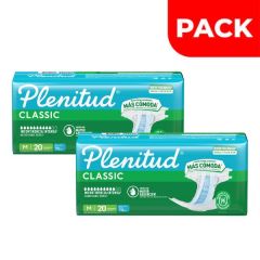 Dúo Pack Pañal Plenitud Classic Talla P/M - Bolsa 20 UN
