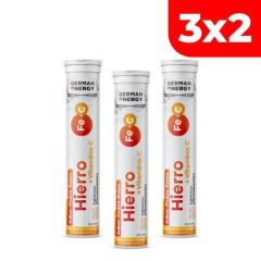 3x2 Hierro + Vitamina C German Energy Sabor Frutos Rojos - Tubo 20 UN