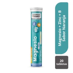 Magnesio + Zinc + Complejo B German Energy Sabor Naranja - Tubo 20 UN