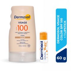 Dermosol Visage Color SPF 100 + Lipstick 60Gr - Pack 2 UN