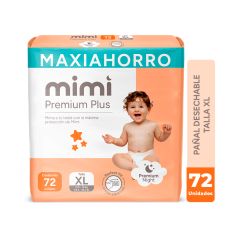 Pañal Mimi Premium Plus Talla XL - Bolsa 72 UN