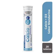 Calcio + Vitamina D3 German Energy Sabor Mandarina - Tubo 20 UN