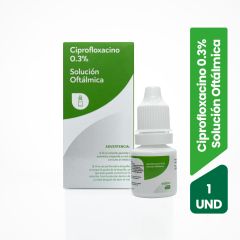 Ciprofloxacino 0.3% Solución Oftálmica - Frasco 5 ML