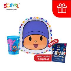 Set Plato & Vaso de Pocoyo Scool - 1 UN