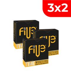 3x2 Preservativo Five Premium Retardante Puntos - Caja 5 UN