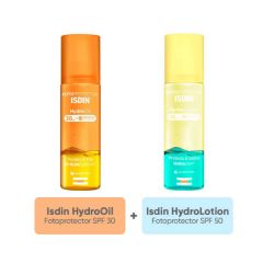 Isdin Fotoprotector Hydro Lotion SPF 50 e Hydro Oil SPF 30 - Pack 2 UN