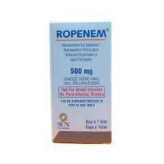 Meropenem 500 MG Polvo para Solución Inyectable y Perfusión Vial - Caja 1 UN
