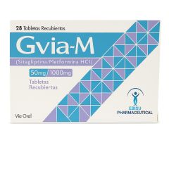 Gvia-M Sitagliptina 50 Mg / Metformina 100 Mg Tabletas Recubiertas - Caja 28 UN
