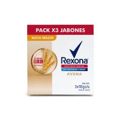 Jabón Rexona Antibacterial Avena 110 G - Pack 3 UN