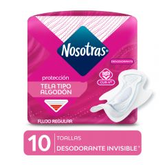 Toallas Higiénicas Nosotras Invisible Desodorante - Bolsa 10 UN