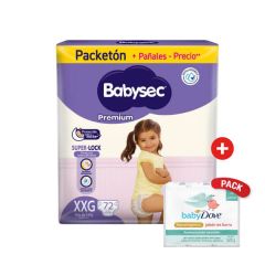 Babysec Premium Súper Mega XXG & Dove Baby Jabón - Pack 2 UN